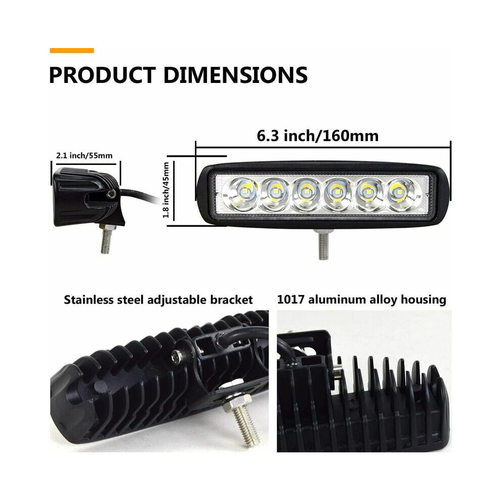 Led Work Light, Off-Road Vehicles Shine Bright With Our Spot Beam Waterproof 12V-24V Aluminum Housing Adjustable Mounting Bracket For Construction 9169997081520