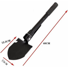 Überlebensausrüstung Militärischer Klappspaten, Multifunktionales Outdoor-Werkzeug, Robuster Kohlenstoffstahl, Tragbar zum Wandern, Campen und