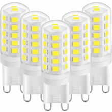 Bolgáin Solais G9LED, Coibhéis 4W, Halaigine 40W, Bán Fionnuar 6000K, Gile Meandarach Frith-Phléasctha le haghaidh Canndeiléir & Soilsiú Baile,