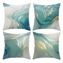 Abstract Liquid Marble Pattern Pillow Covers, Gold Ink Pillow Case with Hidden Zipper Closure, Soft Comfortable Fabric Decorative Throw Pillow Covers