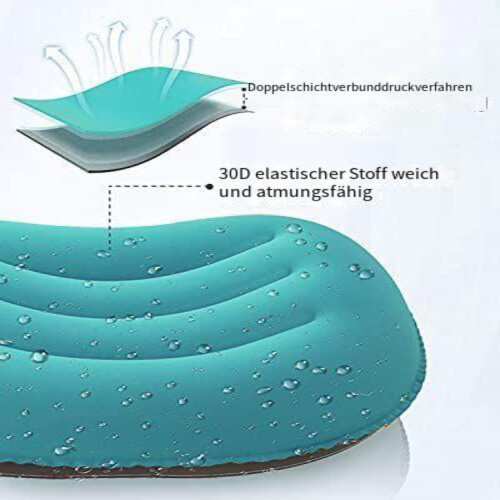 Stretch Knit Polyester Travel Pillow, Multi-function Mini Valve Offers Precise Control, Peacock Blue 2