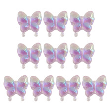 Perles en acrylique à trou droit, couleur lumineuse,-Violet