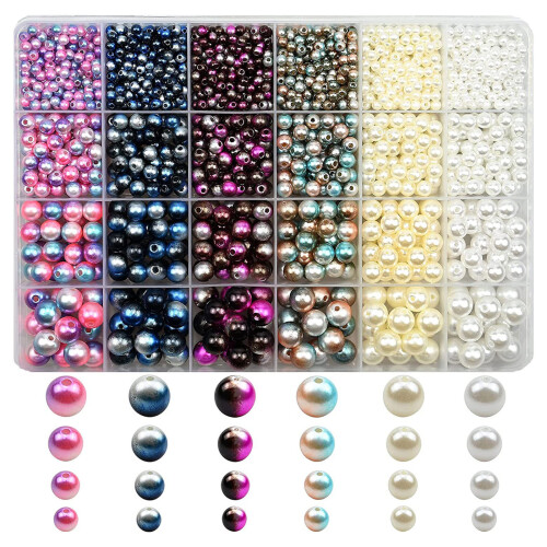 1890x/ensemble de perles décoratives tricotées, 4/6/8/10mm,