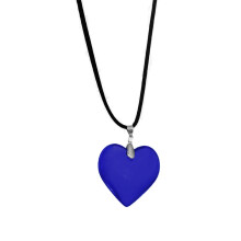 Dainty Heart Charm Necklace Unique Crystal Heart Choker-Blue