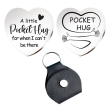 Roestvrij stalen hart sleutelhanger PU-cover-stijl 2