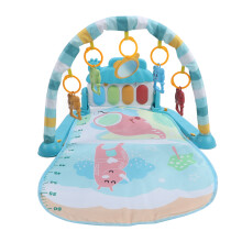 Tapete de atividades musical para bebês com chocalhos removíveis, modo piano e iluminação LED suave. Ideal para o desenvolvimento infantil.