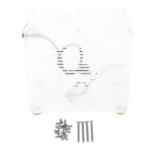 Hollow Cooling 360 Degrees Open Efficient Cooling System DIY ITX Computer Gaming Case, Clear Acrylic Mini ITX PC Case with High Utilization Simple Ins