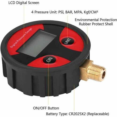 Ψηφιακός μετρητής πίεσης ελαστικών LCD ψηφιακής οθόνης, καλός μετρητής προστασίας 1