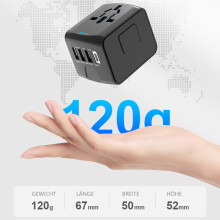 Reisgenoot: Universele voedingsadapter met Smart Power en snelladen voor internationale reizen (blauw)