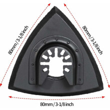 Base de lixa triangular para ferramenta oscilante, 80 mm, com interface universal de velcro para serra oscilante multifuncional, amplamente