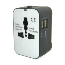 Wereldreisgenoot, USB-poortadapter van aluminiumlegering voor universeel gebruik, slimme IC-chipbeveiliging in compact ontwerp voor EU, VK, AU en de