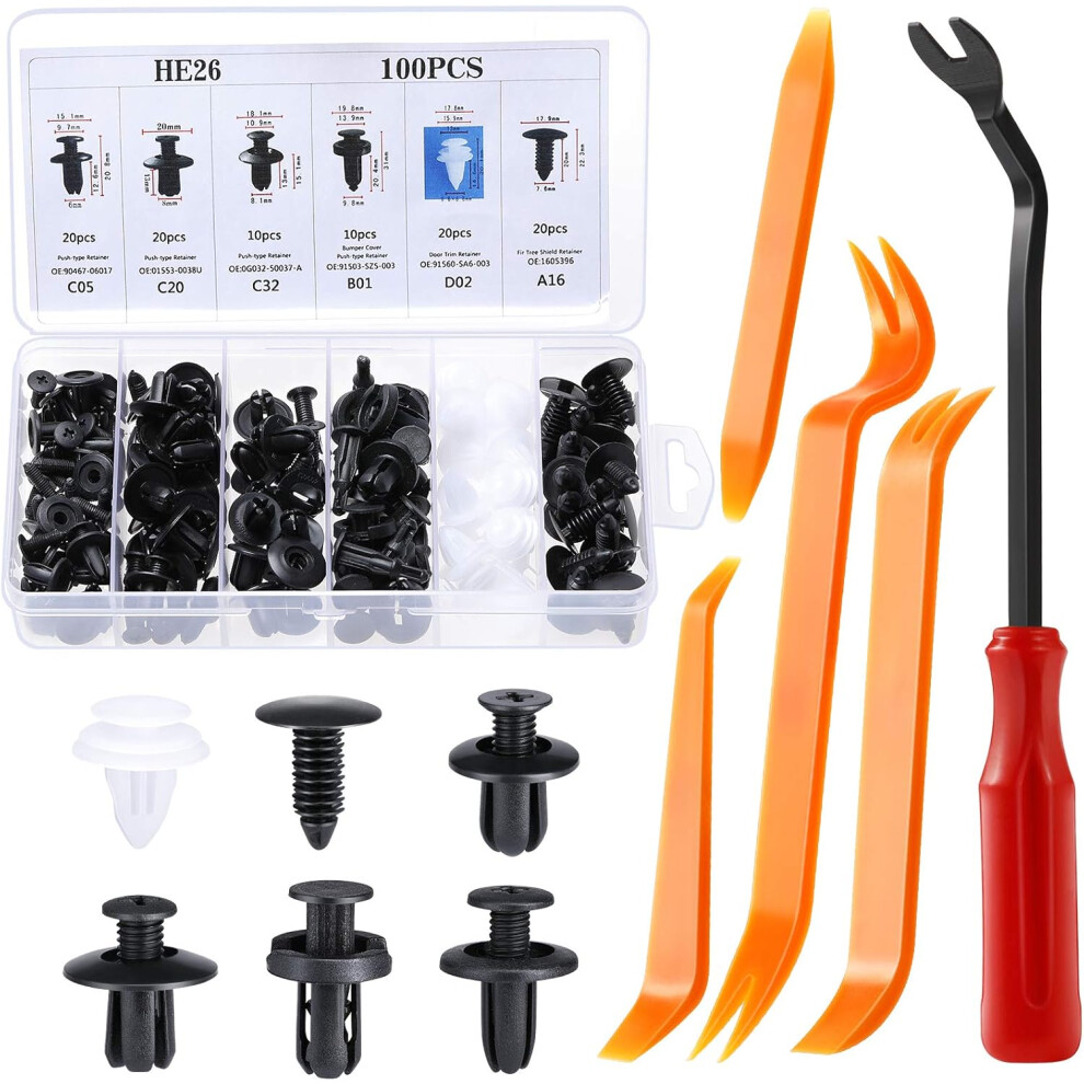 Plastic Fastener Remover Clip, Upholstery Door Panel Trim Clip Fastener Clip Remover Tool Ergonomic Handle Design For Easy Use, Protect Vehicle 9405630973648
