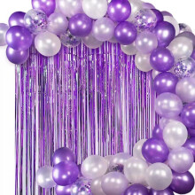 Fundal pentru cortină cu franjuri din folie și baloane din latex, set de baloane confetti pentru nuntă, petrecere de carnaval, ziua de naștere,