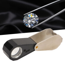 Professional 10X Jewelry Loupe with LED Light, Metal & Glass