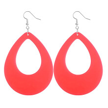 Boucles d'oreilles en plastique légères, 1 paire, couleur-Rouge