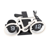 Réveil de bureau à forme de vélo blanc vintage avec fonction de rappel de temps