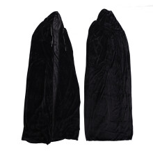 Großer schwarzer Samt-Hooded-Cape – 150 cm Kostümcape für Cosplay & Party