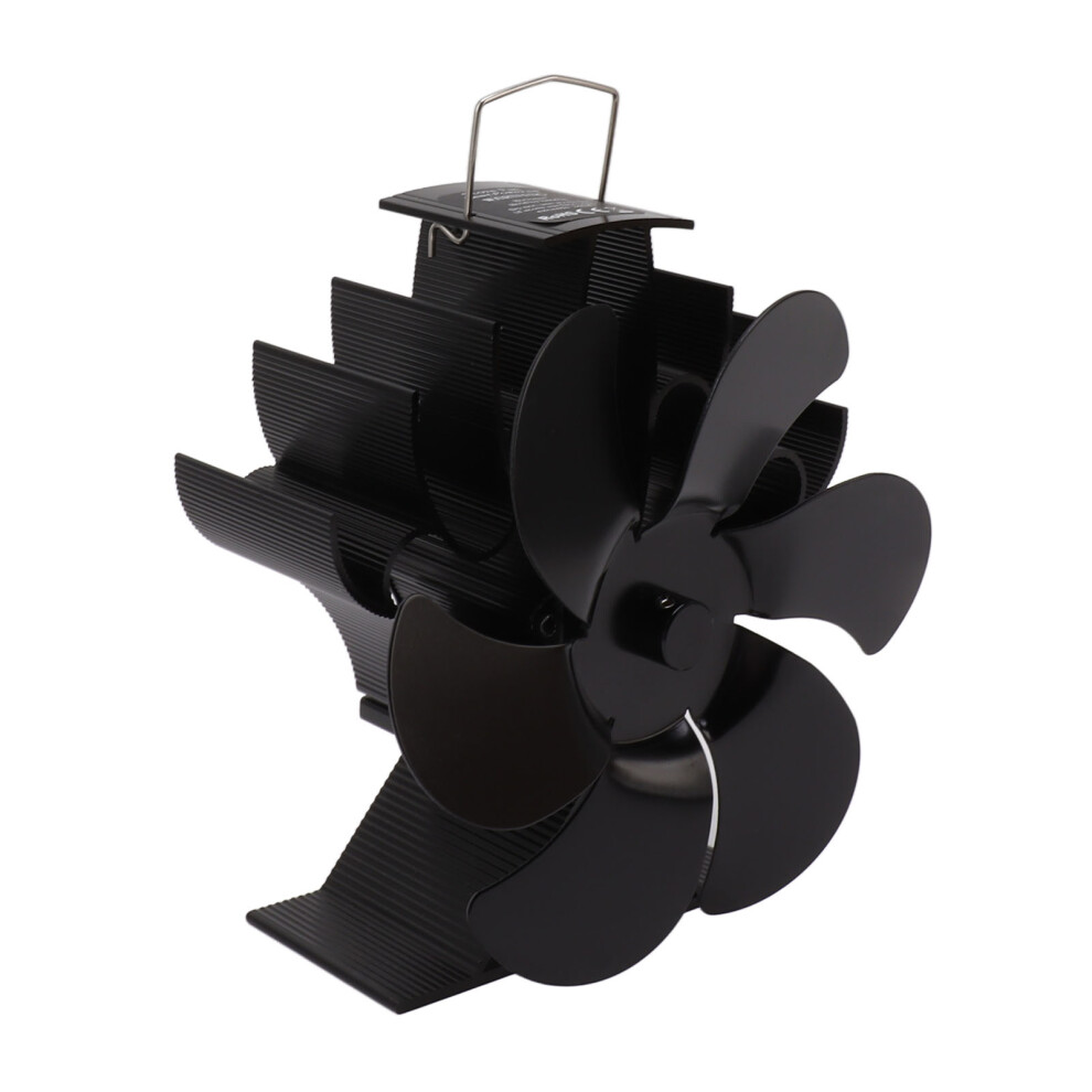 6 Blades Aluminum Alloy Stove Fan - Silent Heat Powered Fireplace Fan 5061369417644