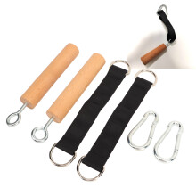 Wooden Pull Up Grips, 15x20cm, Beech & Stainless Steel, Comfortable Handle