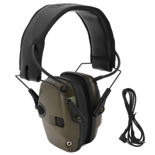 Casque antibruit électronique avec annulation du bruit, pliable, réglable, vert 2