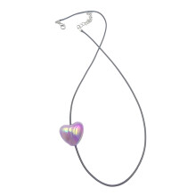 Hip Hop mode dégradé coeur clavicule chaîne bijoux-Violet clair