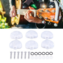 6er Set Gitarrenkopfstäbe Weiß Kunststoff Halbrunde Ersatzmaschinenteile AU
