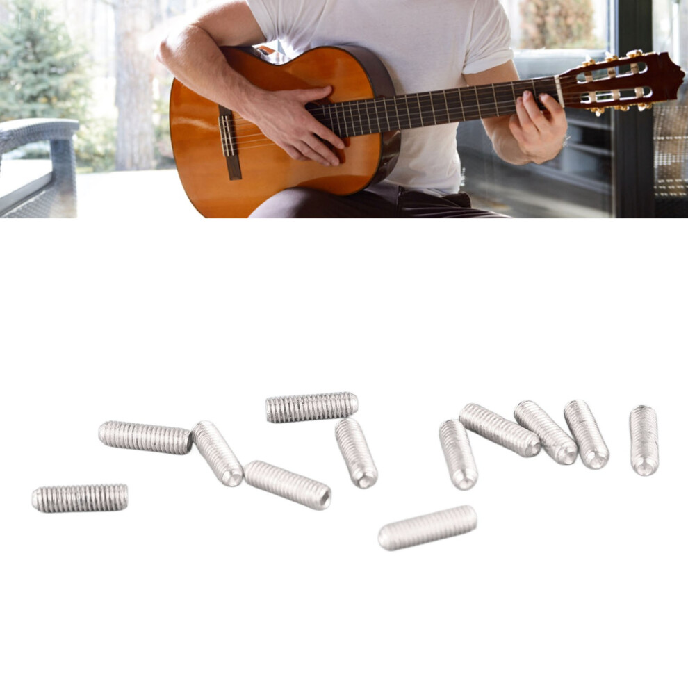 12Pcs Silver Guitar Bridge Saddle Height Adjustment Screws Metal Hex Screws 7681369422370