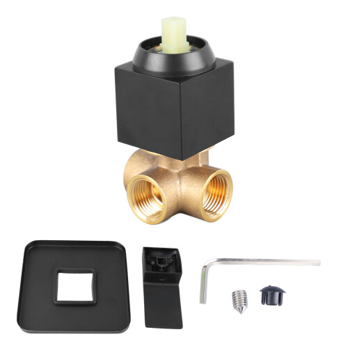 Wall Mount Copper Shower Mixer Valve Kit 3-Way Black, Single Function 1