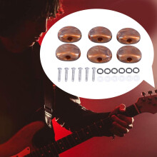 6 Stück Kaffee-farbene Gitarren-Stimmwirbelknöpfe, halbrunde Kunststoffgriffel