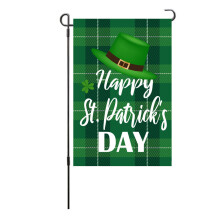 Dekorativt hageflagg Shamrock Leprechaun Hatt St. Patricks Day dobbeltsidige hageflagg værbestandig falmebestandig utendørs hjemmedekor enkel