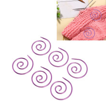 6 Stück Metallspiral-Kabelstricknadeln, 4x3,6 cm, Lila Mehrzweck-Kreisnadeln