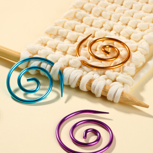 9 Stück Spiral-Drahtstricknadeln mit Etui – Metall Circular-Set 1