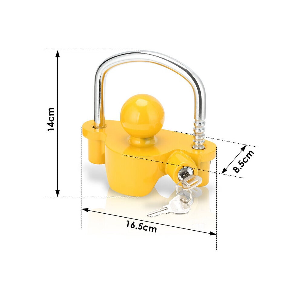 Trailer Lock, Universal Coupler Ball Lock For 50Mm Inlet, Reinforced Steel Adjustable Heavy-Duty Hitch Lock, High Visibility For Trailer Caravan 9169997083999