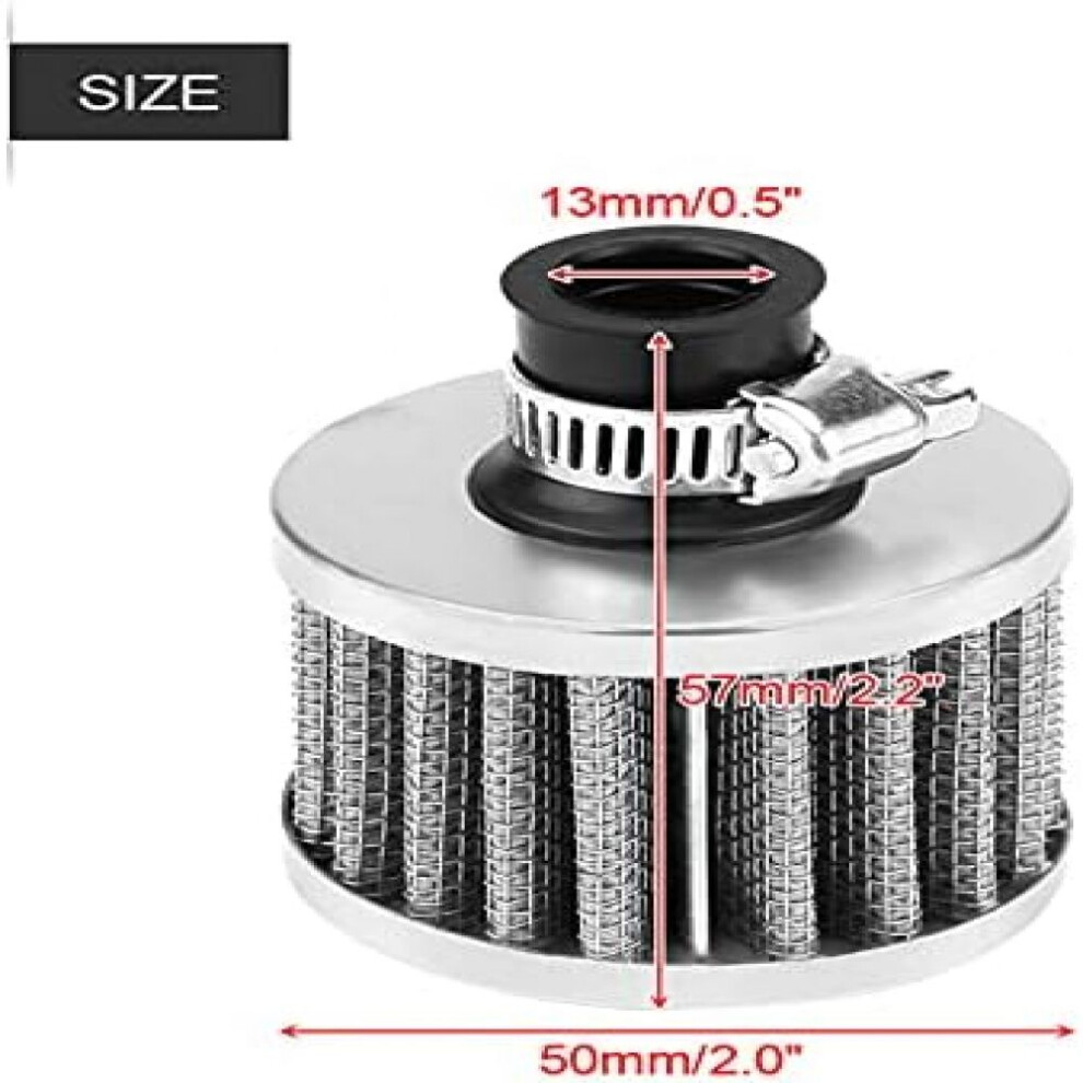 Air Filter Intake System, Aluminum Material Small Engine Air Filter For Vehicles With 12Mm Air Intakes, Increase Air Filtration Efficiency And Fuel 9169997084286