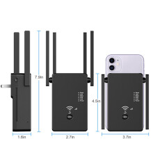 Nätverksförstärkare för hemnätverk, WiFi-förlängare med ultralång räckvidd, 4 antenner, dubbelbandssignalförstärkare, repeater för hemmet