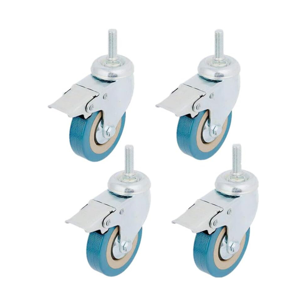 Furniture Mobility Set, Threaded Stem Swivel Casters With Non-Marking Polyurethane For Quiet Operation, Steel Structures And Lockable Caster Wheel, 9128293104142