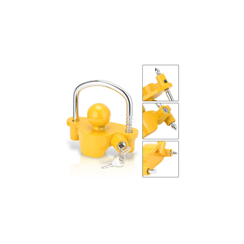 Heavy-Duty Steel Hitch Lock, Reinforced Steel Universal Coupler Ball Lock, Anti-Picking Anti-Drilling Hitch Lock For Trailer Caravan Security 9128293822053