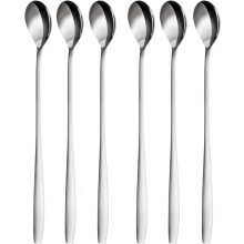 Enkel iste-omrörare, långt handtag i rostfritt stål för djup räckvidd, ergonomiskt utformat set i 6 delar, lämplig för bar och hem
