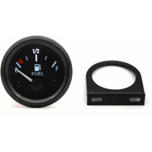 Electric Backlight Fuel Gauge, 52mm (2") Tank Level Indicator For Cars And Rvs, Custom Dash Replacement With White Led Light Display And Negative