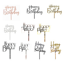 Forniture per torte di compleanno Delight, decorazioni per cupcake "Buon compleanno" con ciondolo in acrilico per un'impressione duratura, 10 design