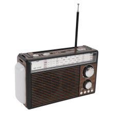 Tragbares Vintage FM AM SW Radio mit MP3-Player, Taschenlampe, 1200mAh, EU-Stecker
