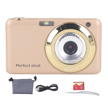 Compact Digital Camera with 2.7in LCD Screen, Digital Zoom Rechargeable Battery Camera for Kids and Beginners, Built-in Fill Light Memory Card