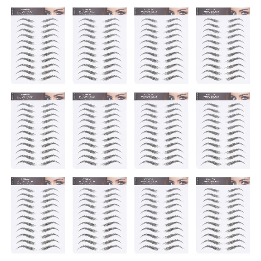 Artibetter 12 Sheets Eyebrow Tattoos Transfers Shaping Stickers