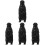 4St Plastic Zwarte Wilde Dierfiguren Realistisch Model Voor 4