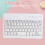 Wireless 7 Inch Bluetooth Keyboard, Ultra Thin, White, Compact & Mute 5