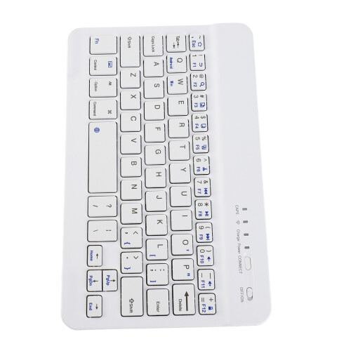 Wireless 7 Inch Bluetooth Mini Keyboard, Ultra Thin, White, 180G