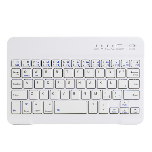 Wireless 7 Inch Bluetooth Mini Keyboard, Ultra Thin, White, 180G 1