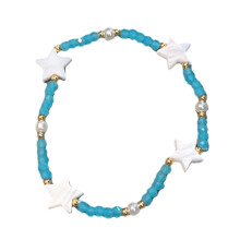 Resin Beaded Bracelet Formal Wear Bracelet Beads Wrist-Blue