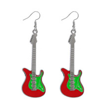 Vintage gitaar hanger sleutelhanger Y2K oorbel-Rode Stijl 3