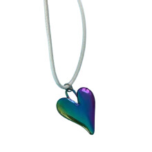 Kleurrijke hart hanger ketting partij sieraden sleutelbeen